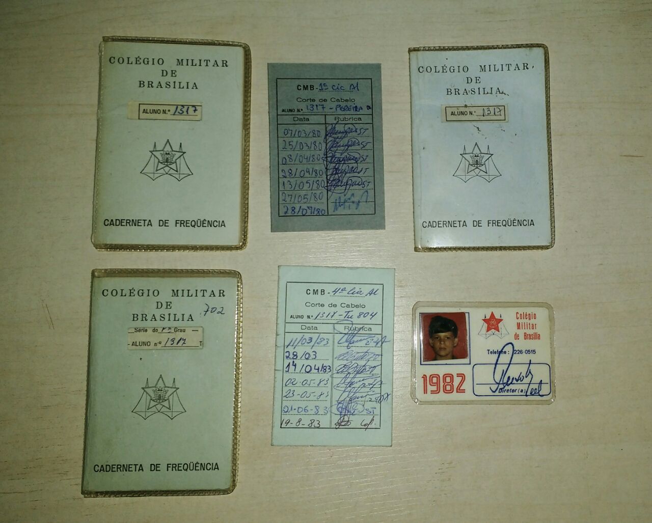 Kit de identificação do aluno: Caderneta de presença, Cartão de Corte de Cabelo, Carteirinha